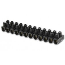 Regleta de bornes aislada para carril DIN, 12 contactos, 1x35 mm2 - 1x25  mm2 - 10x16 mm2, negro 