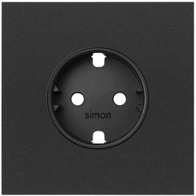 Kit front 1 base de enchufe Simon 100 NEGRO MATE 10020105-238